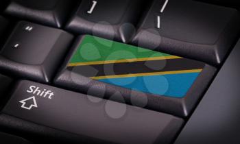 Flag on button keyboard, flag of Tanzania