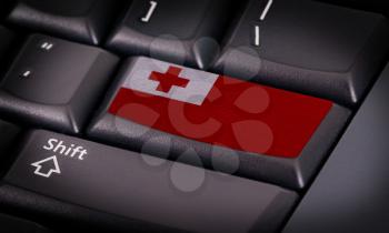 Flag on button keyboard, flag of Tonga
