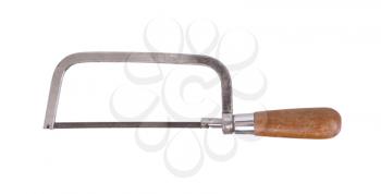 Small rusty hacksaw, isolated on white background