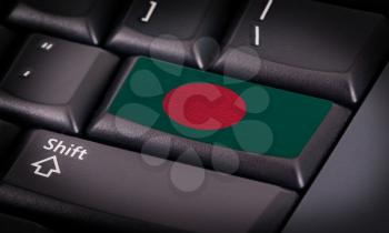 Flag on button keyboard, flag of Bangladesh