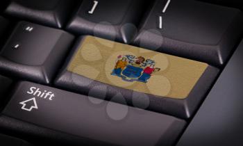 Flag on button keyboard, flag of New Jersey
