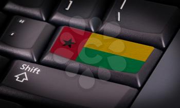 Flag on button keyboard, flag of Guinea-Bissau