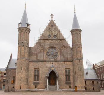 Gothic facade of Ridderzaal in Binnenhof, The Hague, Netherlands