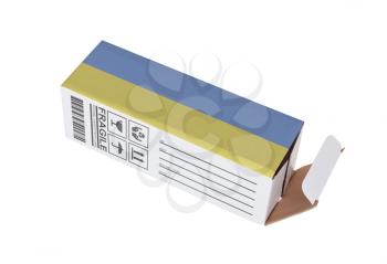 Concept of export, opened paper box - Product of the Netherlands