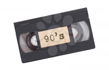 Retro videotape isolated on a white background - 90s