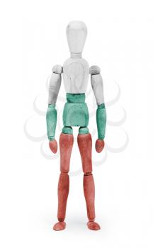Wood figure mannequin with flag bodypaint on white background - Bulgaria