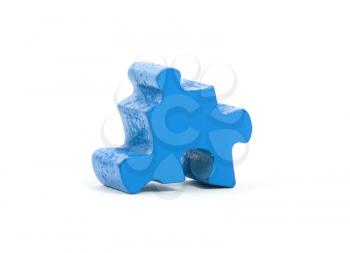 Large jigsaw puzzle piece, isolated on white