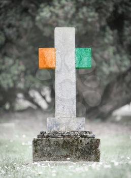 Old weathered gravestone in the cemetery - Ivory Coast