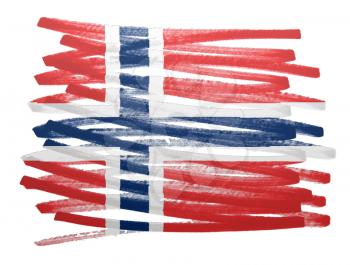 Flag illustration made with pen - Norway