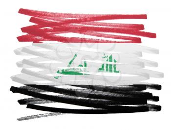 Flag illustration made with pen - Iraq