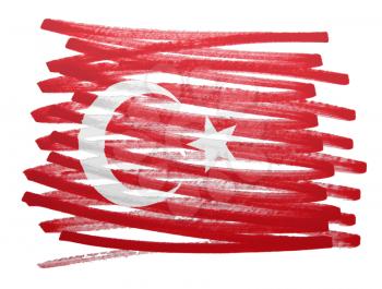Flag illustration made with pen - Turkey