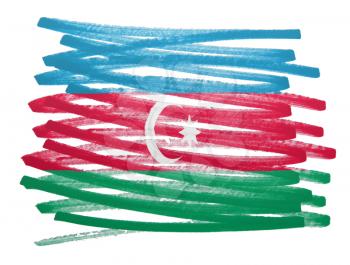 Flag illustration made with pen - Azerbaijan