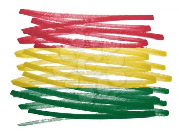 Flag illustration made with pen - Bolivia