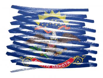 Flag illustration made with pen - North Dakota