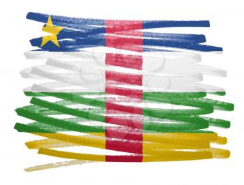 Flag illustration made with pen - Central African Republic