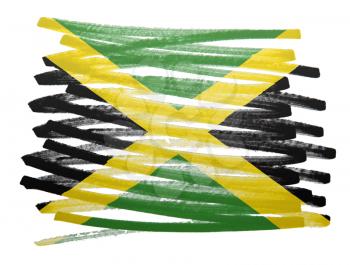 Flag illustration made with pen - Jamaica