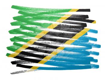 Flag illustration made with pen - Tanzania