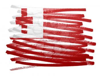 Flag illustration made with pen - Tonga