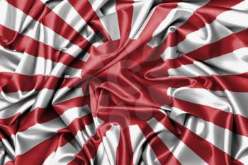 Large satin flag waving - flag of Japan