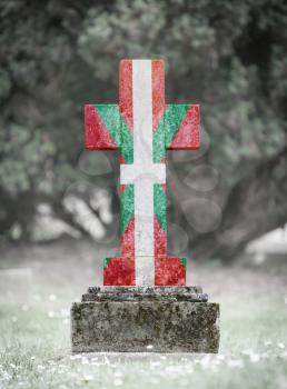 Very old gravestone in the cemetery, Basque Country