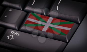 Flag on button keyboard, flag of Basque Country