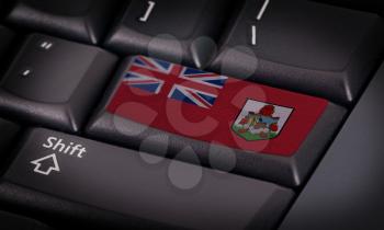 Flag on button keyboard, flag of Bermuda