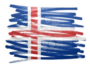 Flag illustration made with pen - Iceland