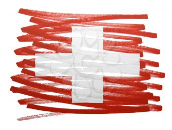 Flag illustration made with pen - Switzerland