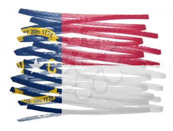 Flag illustration made with pen - North Carolina
