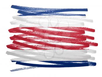 Flag illustration made with pen - Costa Rica