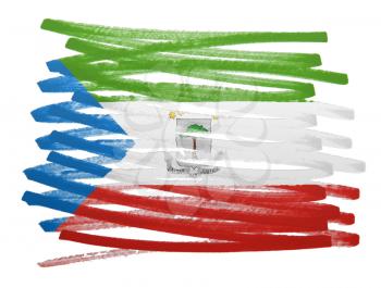 Flag illustration made with pen - Equatorial Guinea