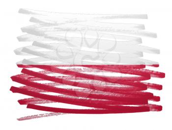 Flag illustration made with pen - Poland