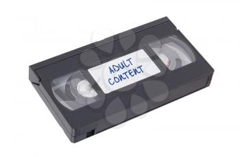 Retro videotape isolated on a white background, adult content