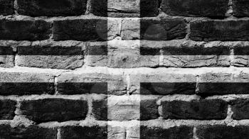 Very old dark red brick wall texture, flag of Cornwall