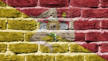 Very old dark red brick wall texture, flag of Sicily