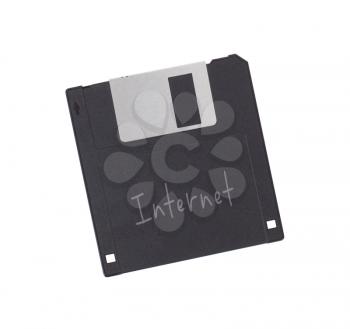 Floppy Disk - Tachnology from the past, isolated on white - Internet, disk 1 of many