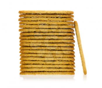 Simple crackers isolated on a white background