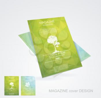 Magazine cover layout design vector 