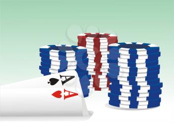 gambling illustration with casino elements
