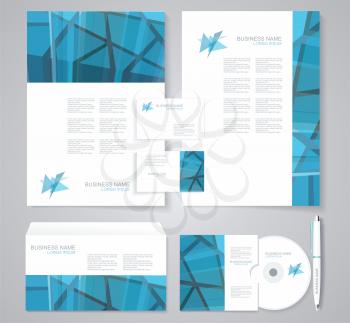 Corporate identity template with  geometric elements. Documentation for business.
