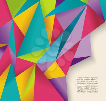 Abstract geometric background with poygonal 3D shapes.  Vector illustration.