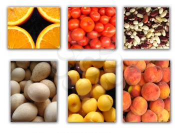 Fragments of images from fruit and vegetables