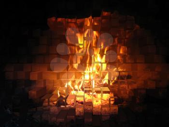 Fire in the furnace in the form of puzzles
