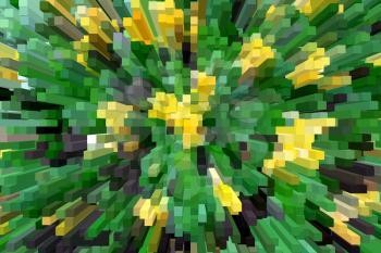 abstract background with unusual green and yellow strips