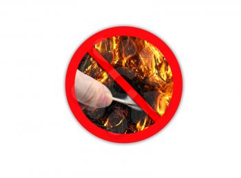 the image of sign forbidding to make fire