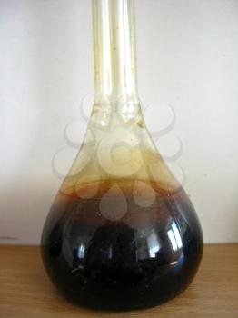 The image of sample of oil in a flask
