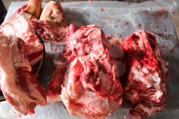the image of pieces of meat of a pork