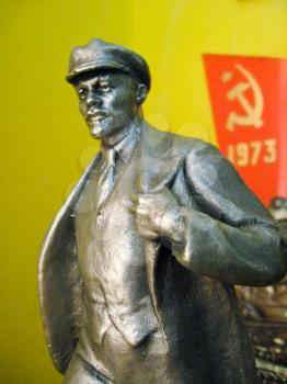 The image of small Lenin's bronze figure