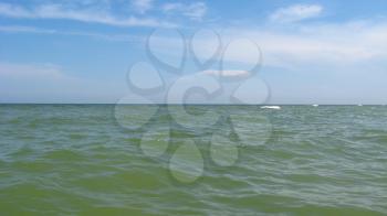 panorama of the opened sea with white clouds