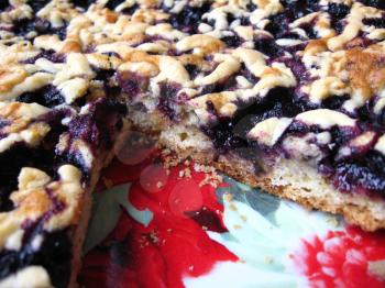 Fresh and tasty pie with bilberry